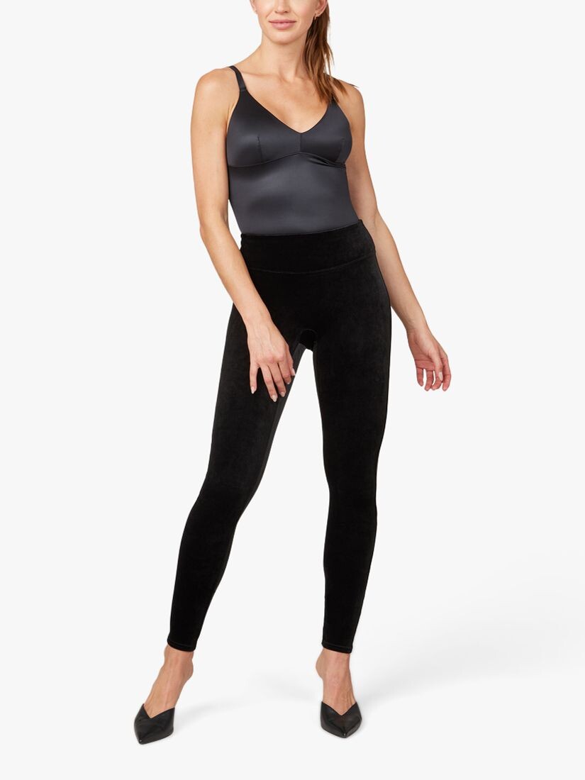 

Бархатные леггинсы Spanx, черные