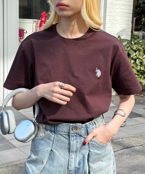 

Футболка классическая с принтом и вышивкой U.S. POLO ASSN., коричневый