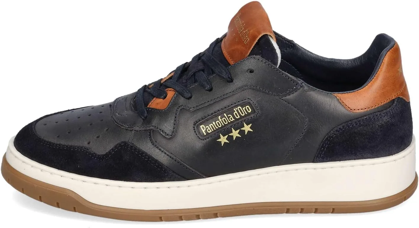 Кроссовки Pantofola d'Oro Sirmione Low Navy/Коньяк Размер EU 42, Темно-синий Коньяк Pantofola D'Oro 1886
