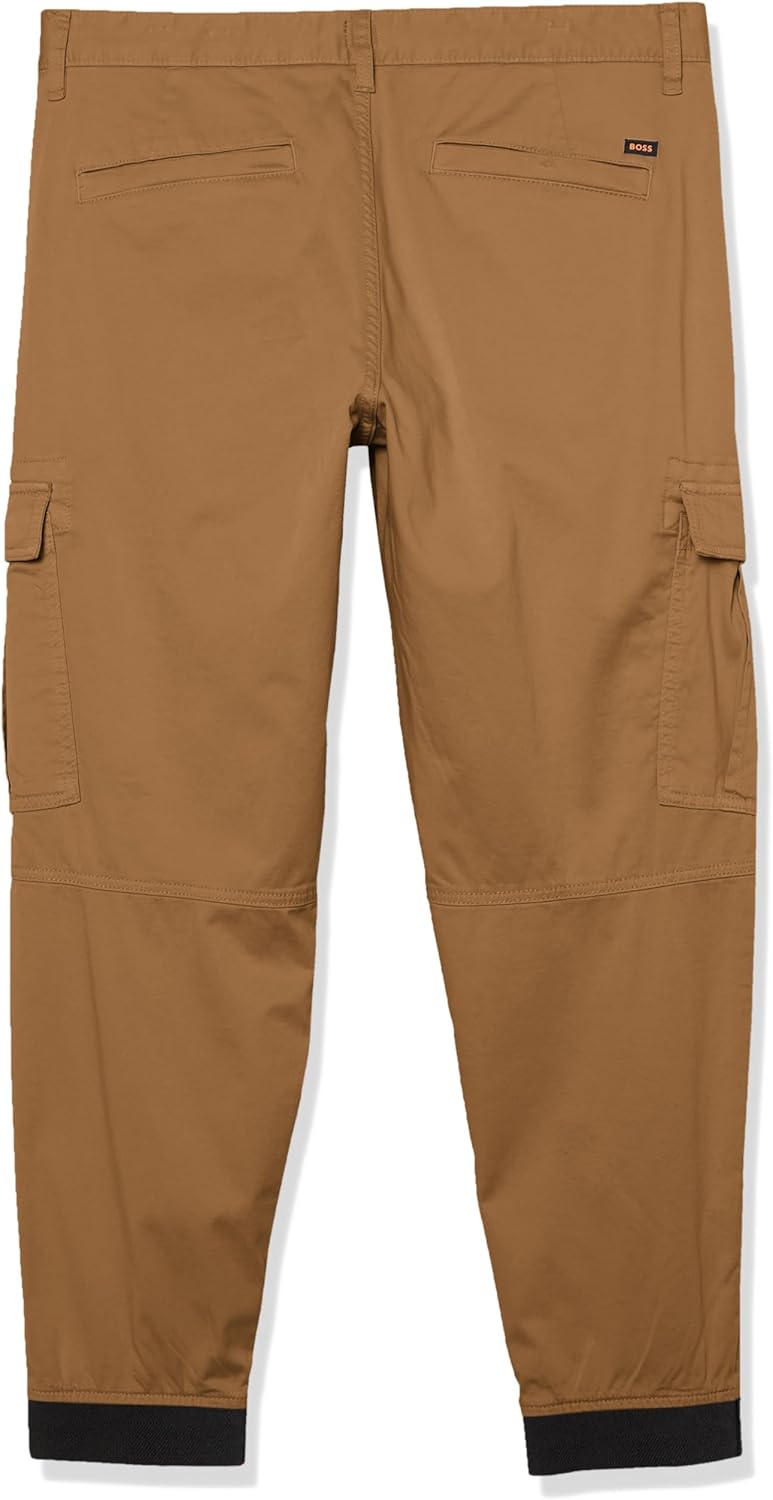 Брюки BOSS с карманами-карго из мягкого хлопкового твила, Dark Khaki Beige — фото 2