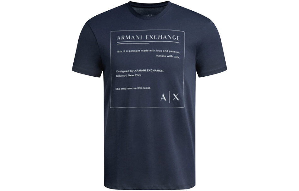 

Футболка мужская темно-синяя Armani Exchange, темно-синий
