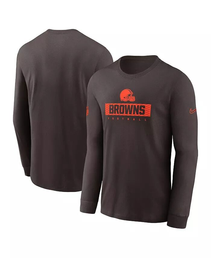 

Мужская коричневая футболка с длинным рукавом Cleveland Browns Sideline Performance Nike