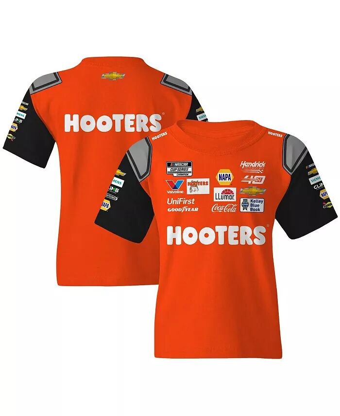 

Оранжевая/черная футболка Chase Elliott Hooters для мальчиков и девочек Big Hendrick Motorsports Team Collection, оранжевый