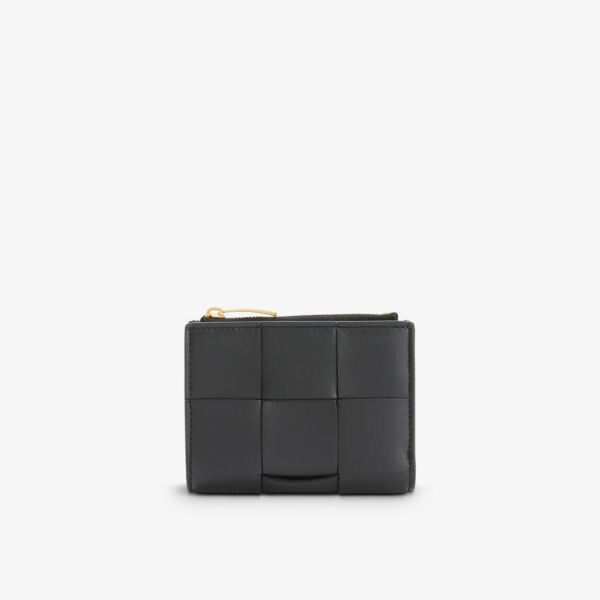 

Кожаный кошелек Intrecciato с тисненым логотипом Bottega Veneta, черный