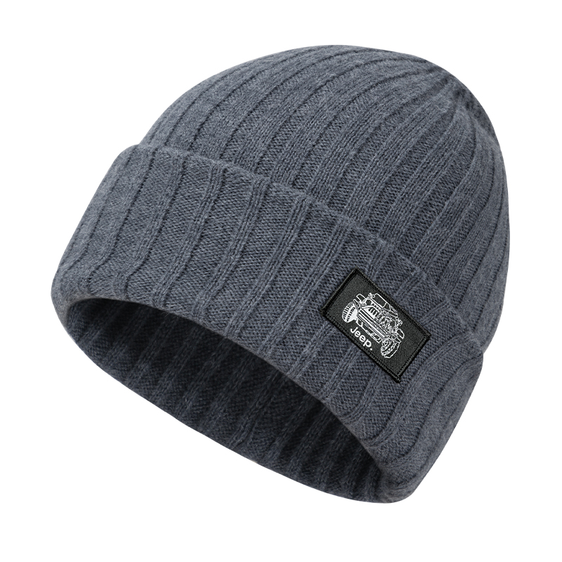 

Вязаная шапка из полиэстера Unisex Jeep, темно-серый