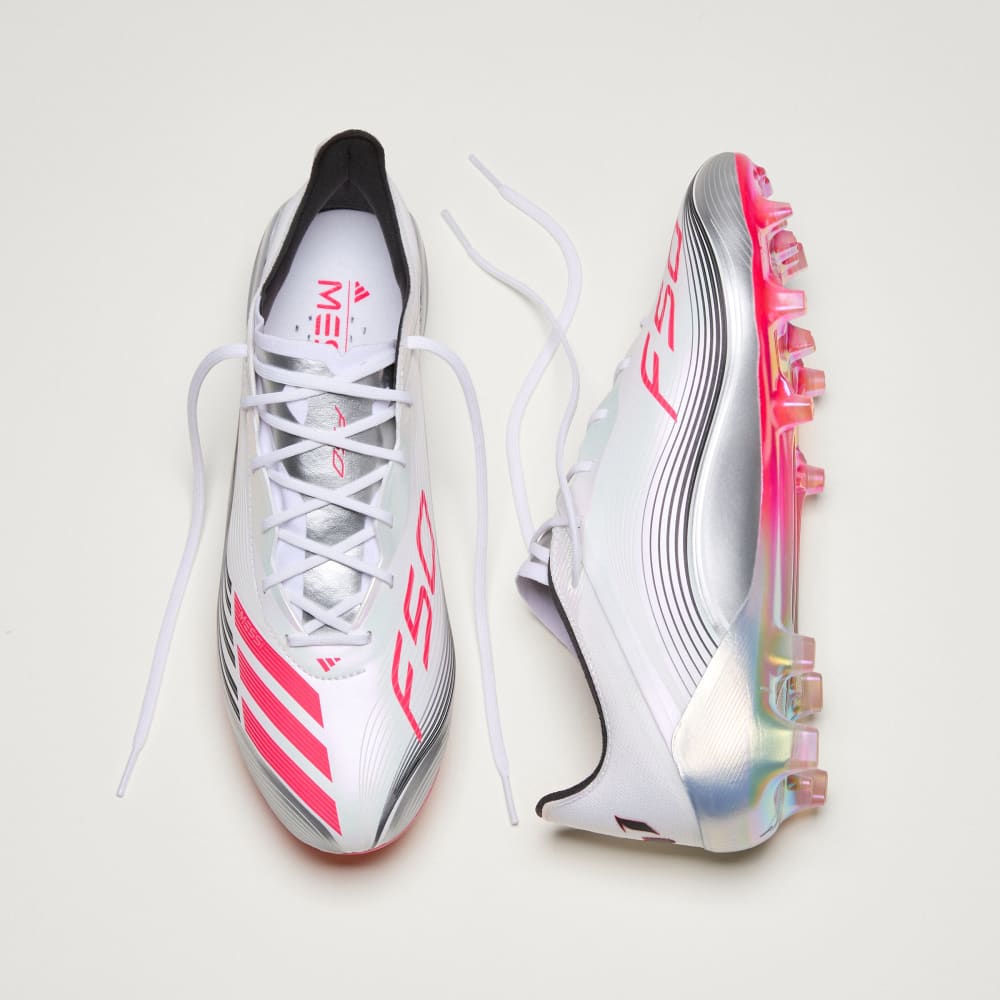 Бутсы Adidas F50 Messi Elite Firm Ground Cleats, цвет Cloud White/Lucid Red/Silver Metallic — фото 4