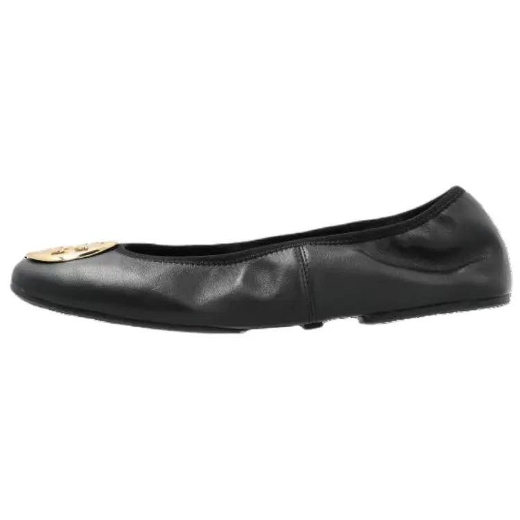 Женские кожаные балетки с логотипом TORY BURCH, Black