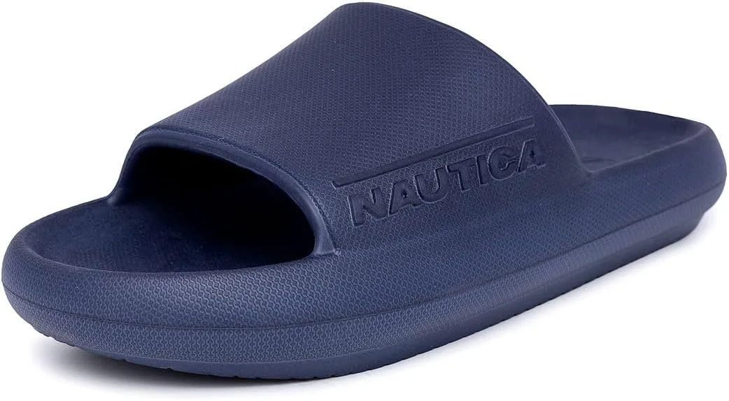 Мужские шлепанцы Nautica с амортизирующей стелькой - легкие спортивные сандалии из ЭВА для бассейна, пляжа, спортзала и повседневной носки, темно-синий — фото 2