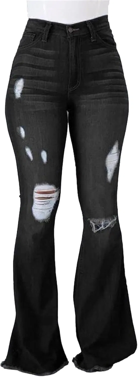 Джинсы скинни с высокой талией 04 Black Ripped