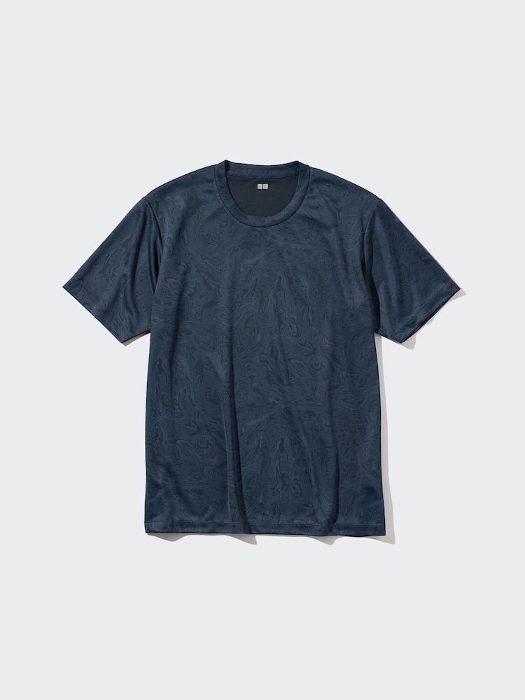 

Футболка dry ex с круглым вырезом и принтом Uniqlo, синий