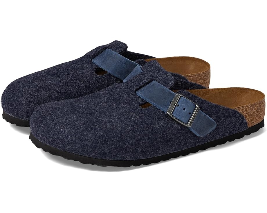 

Сабо Birkenstock Boston - Wool/Leather, цвет Midnight