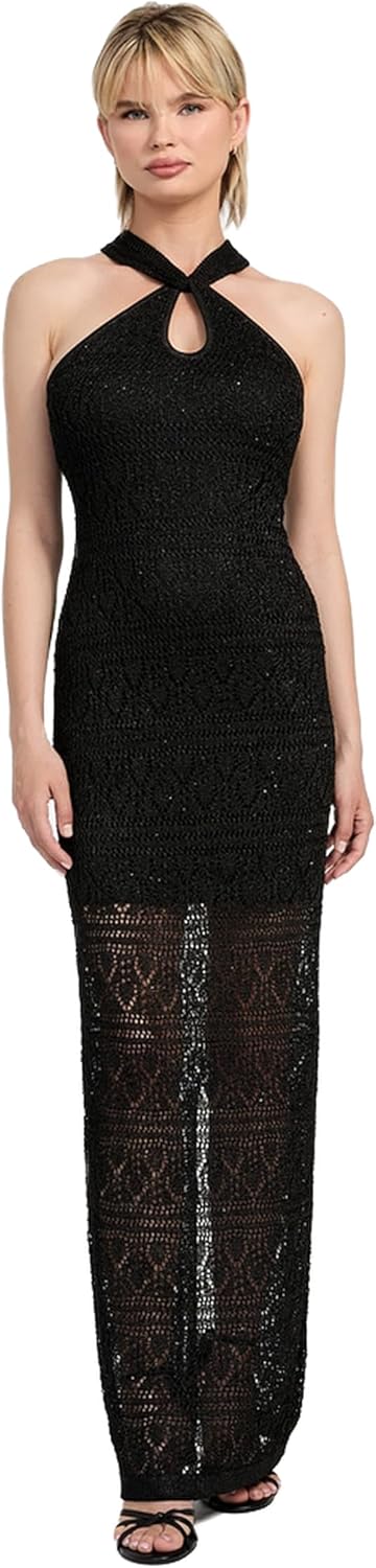 

GUESS Женское платье Cynthia без рукавов с вырезом, Jet Black Multi