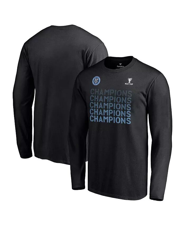 

Мужская черная футболка New York City FC 2021 MLS Cup Champions Standard с длинным рукавом Fanatics