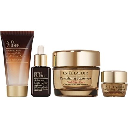 

Набор для повседневного ухода за кожей Estée Lauder Firming + Lifting, включающий дорожный размер Advanced Night и восстанавливающий уход Supreme+ Youth Power Skin Care.