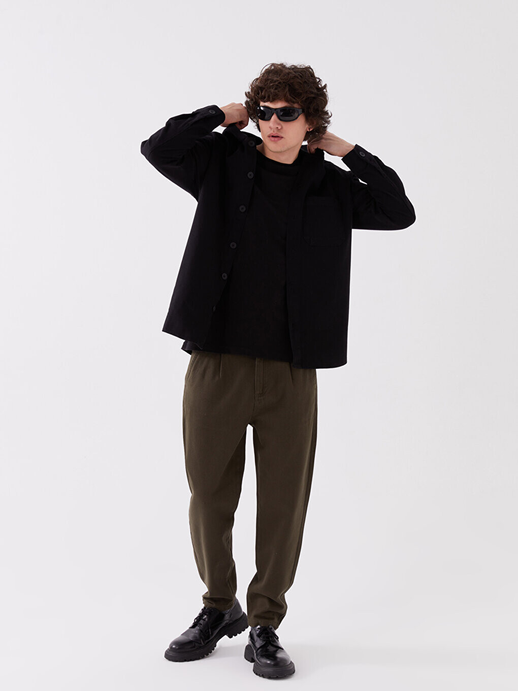 

Удобные мужские брюки из габардина LCW Casual, хаки