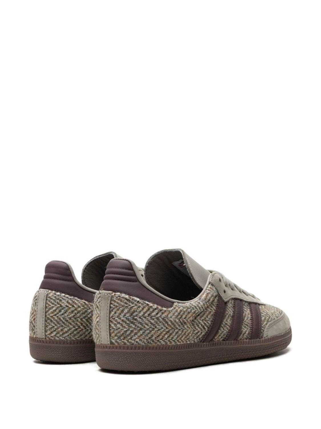 Кроссовки adidas Samba OG Tweed Pack "Wonder Beige/Shadow Brown/Wonder White", серый — фото 3
