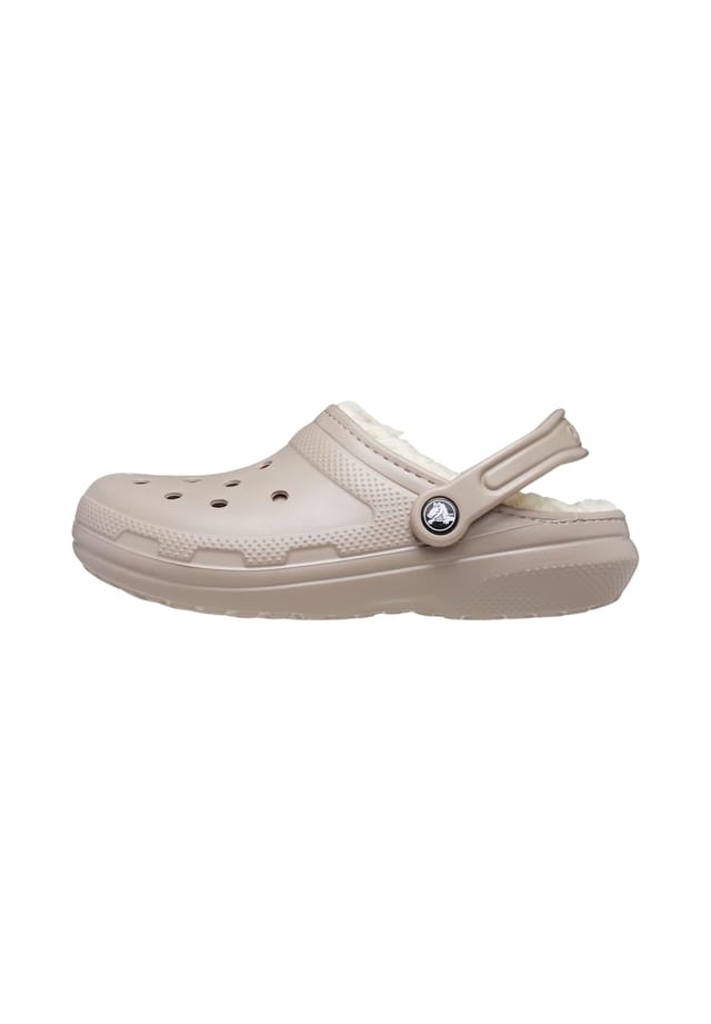 

Сабо с пушистой подкладкой и ремешком на пятке Crocs, бежевый