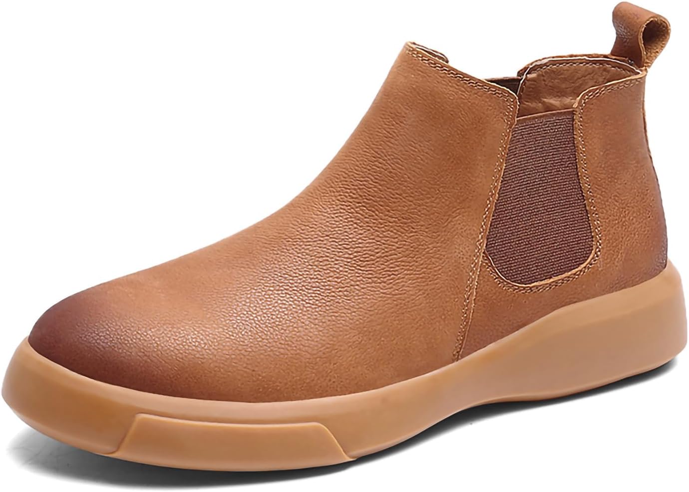 

Мужские ботинки челси: стильные и простые, удобные, без шнурков, легкие, из искусственной кожи, с круглым носком, рабочие ботинки Generic, коричневый