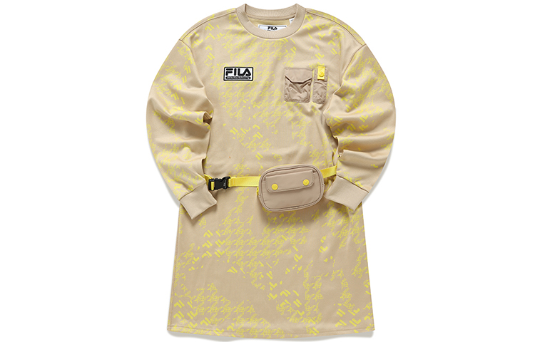 

FILA FUSION Женское платье с длинным рукавом X WM White Mountain Collaboration Gold Night Cherry