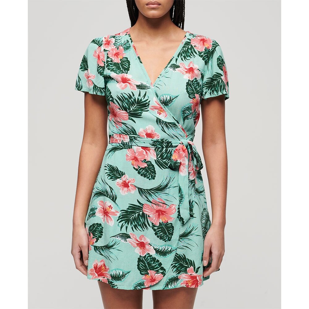 

Платье Superdry Printed Wrap Short Sleeve Short, Разноцветный