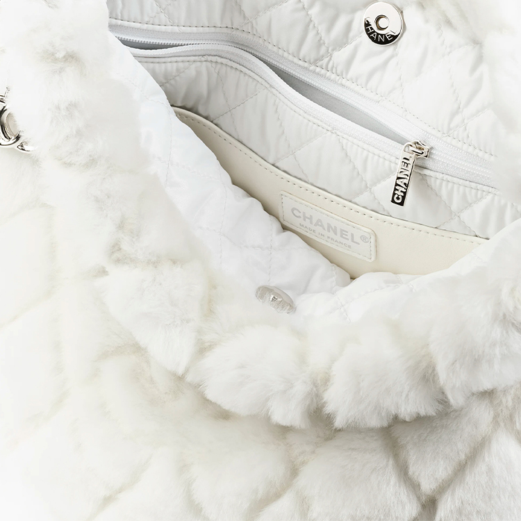 CHANEL Большой женский рюкзак из овчины white — фото 3