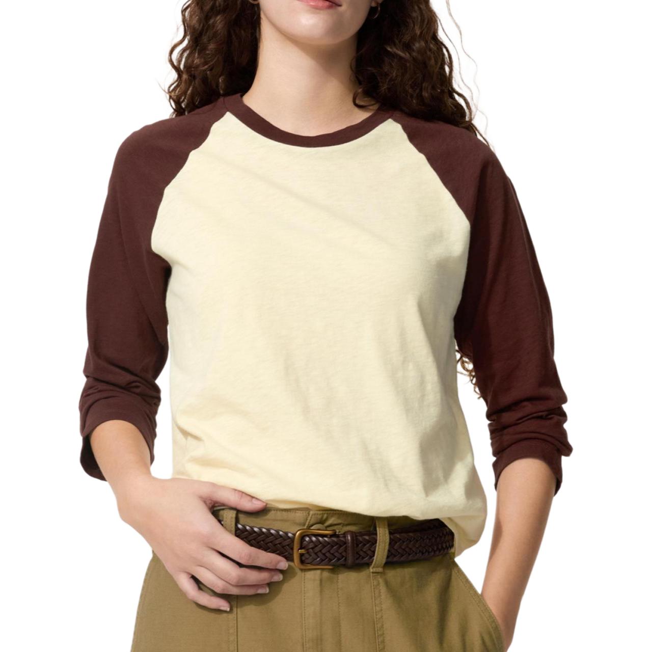 

Uniqlo Женская футболка темно-коричневого цвета с круглым вырезом, Коричневый, Uniqlo Женская футболка темно-коричневого цвета с круглым вырезом