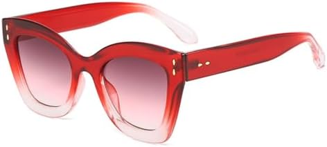 

Солнцезащитные очки 2027 года для женщин с защитой от УФ-излучения UV400, ретро-очки с заклепками, солнцезащитные очки для мужчин с градиентным покрытием MTZJH, Red Gray Pink