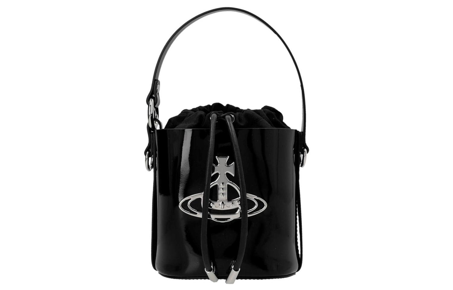 

Vivienne Westwood Сумка-ведро из телячьей кожи, сумка через плечо, кросс-боди, маленькая женская сумка black