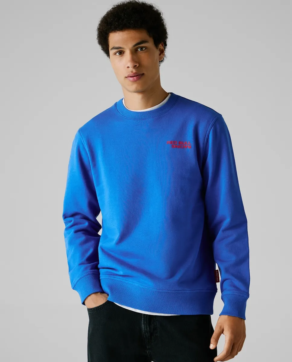 

Мужская толстовка с круглым вырезом и печатным логотипом Pepe Jeans, синий