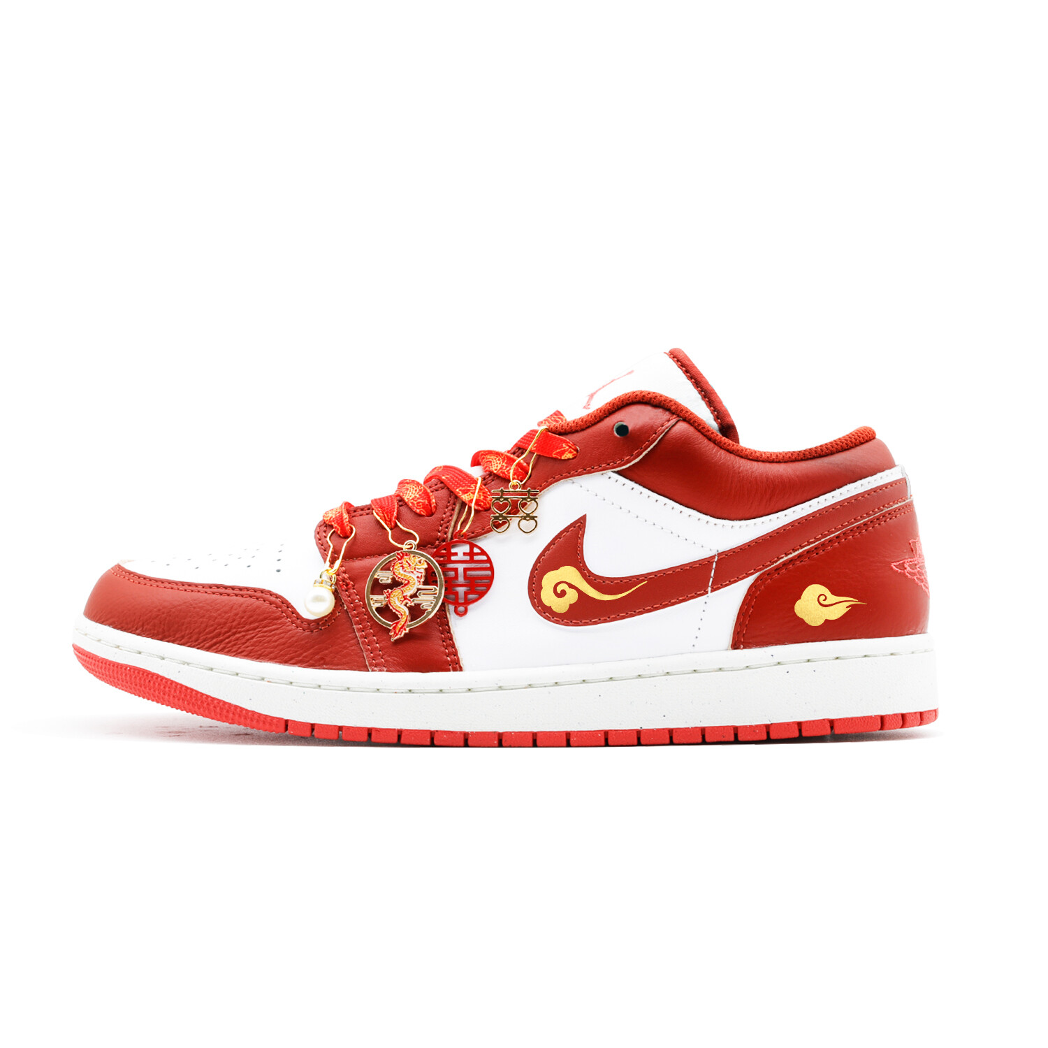 

Кроссовки Air Jordan 1 Vintage Basketball Shoes Men Low-top Red/white, красный
