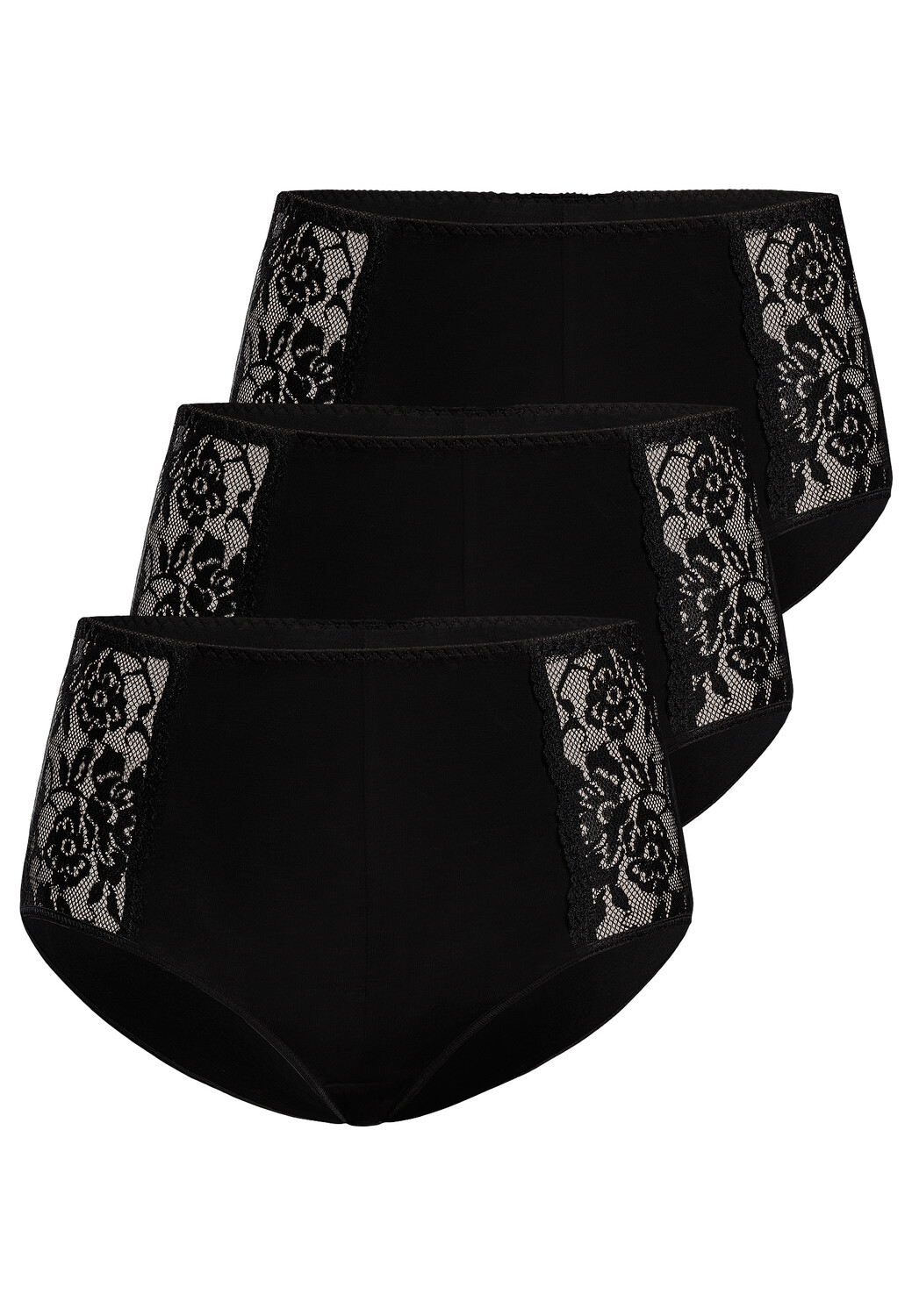 

Трусы Teyli 3er Pack: Hohe Taille Baumwoll mit Spitze Loren, черный