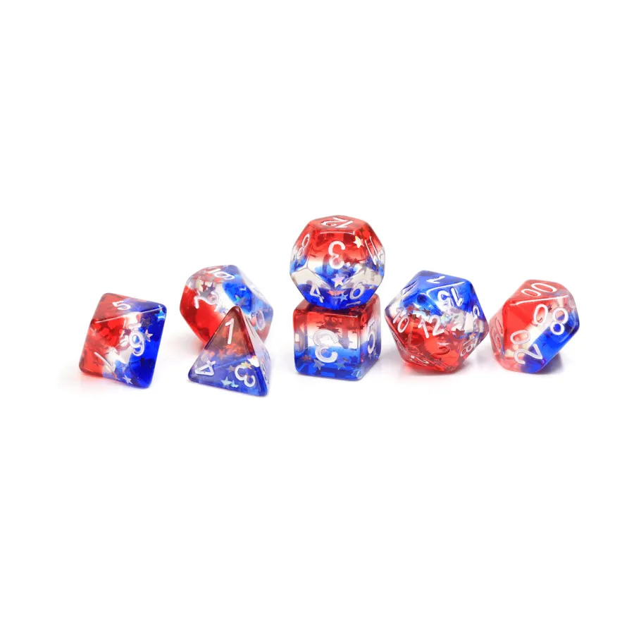 

Набор Poly — звездно-полосатый баннер с белым (8), RPG Dice Sets