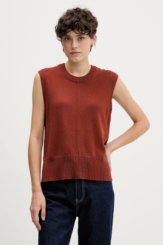 

Жилет из смесовой шерсти Pedro Del Hierro, оранжевый