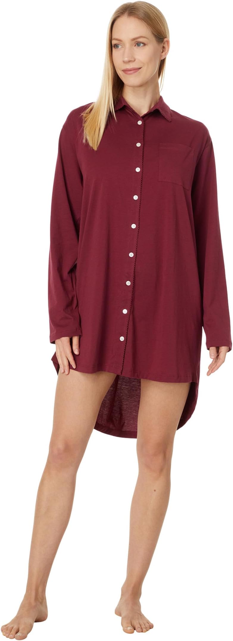 

Ночная рубашка Skin Organic Cotton Camellia Sleepshirt, цвет Wine