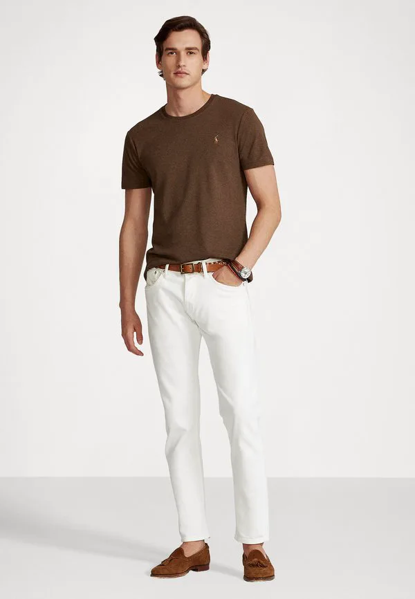 Облегающая футболка из мягкого хлопка, базовая футболка. Polo Ralph Lauren, Brown Heather — фото 2