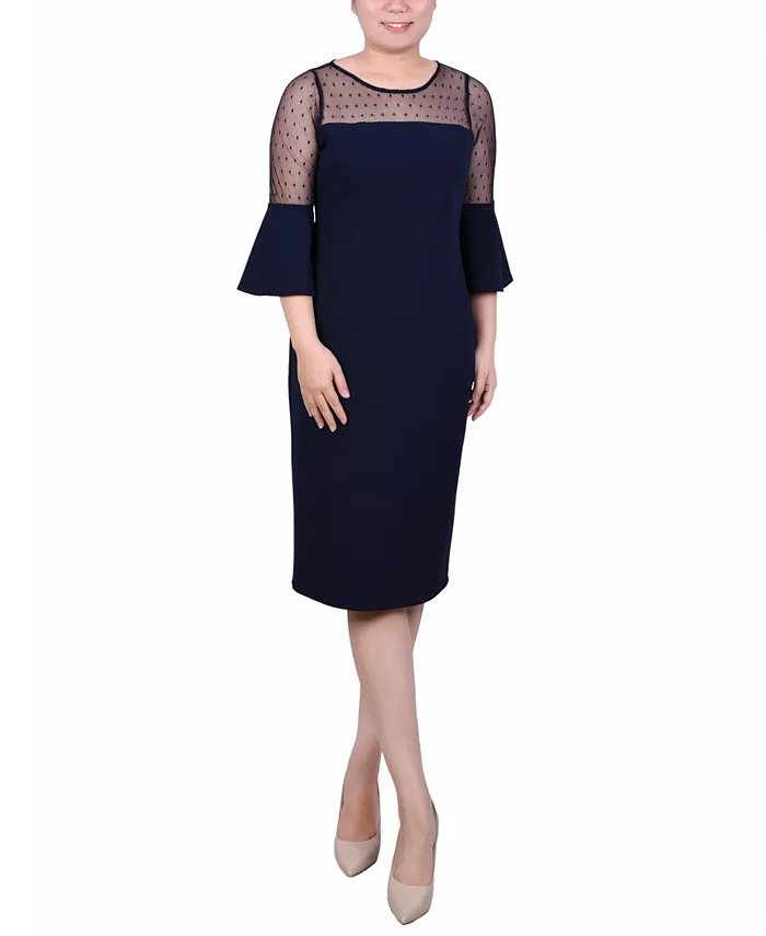 

Платье-труба Petite Illusion Neck NY Collection, синий