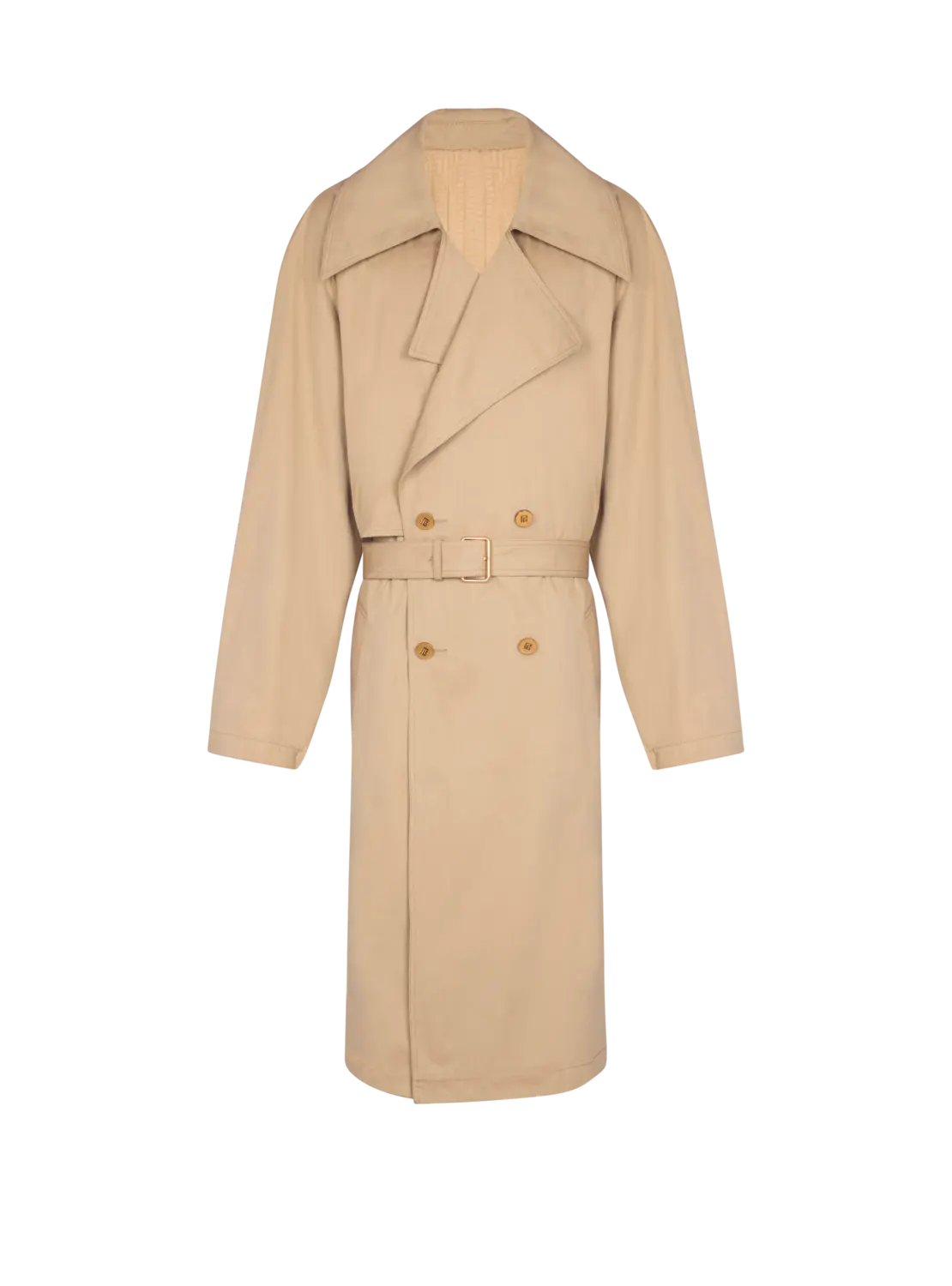

Тренч из хлопкового канваса Balmain, бежевый