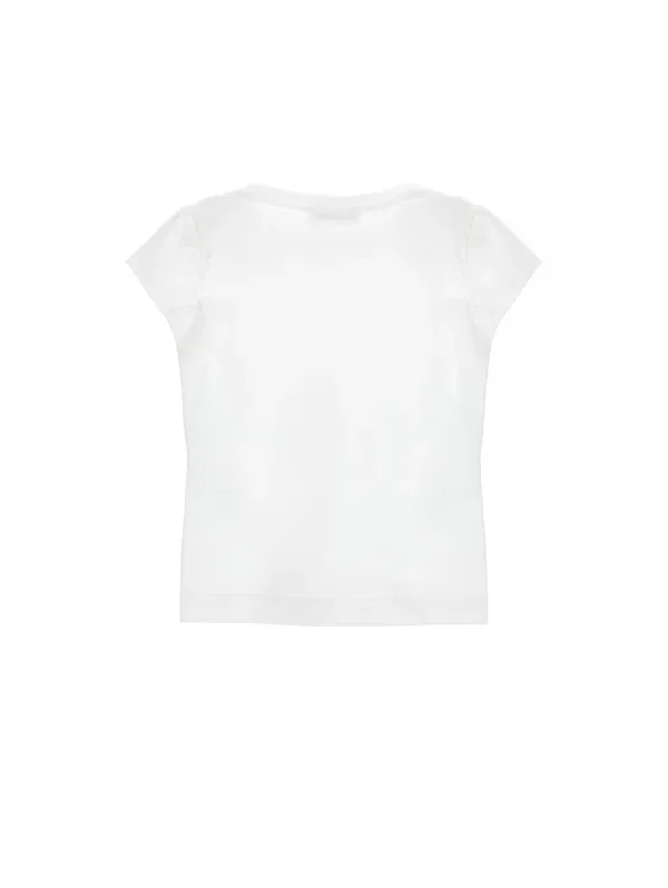 Футболка Monnalisa Tinker bell regular tee holiday jerse print t-shirt, белый — фото 3