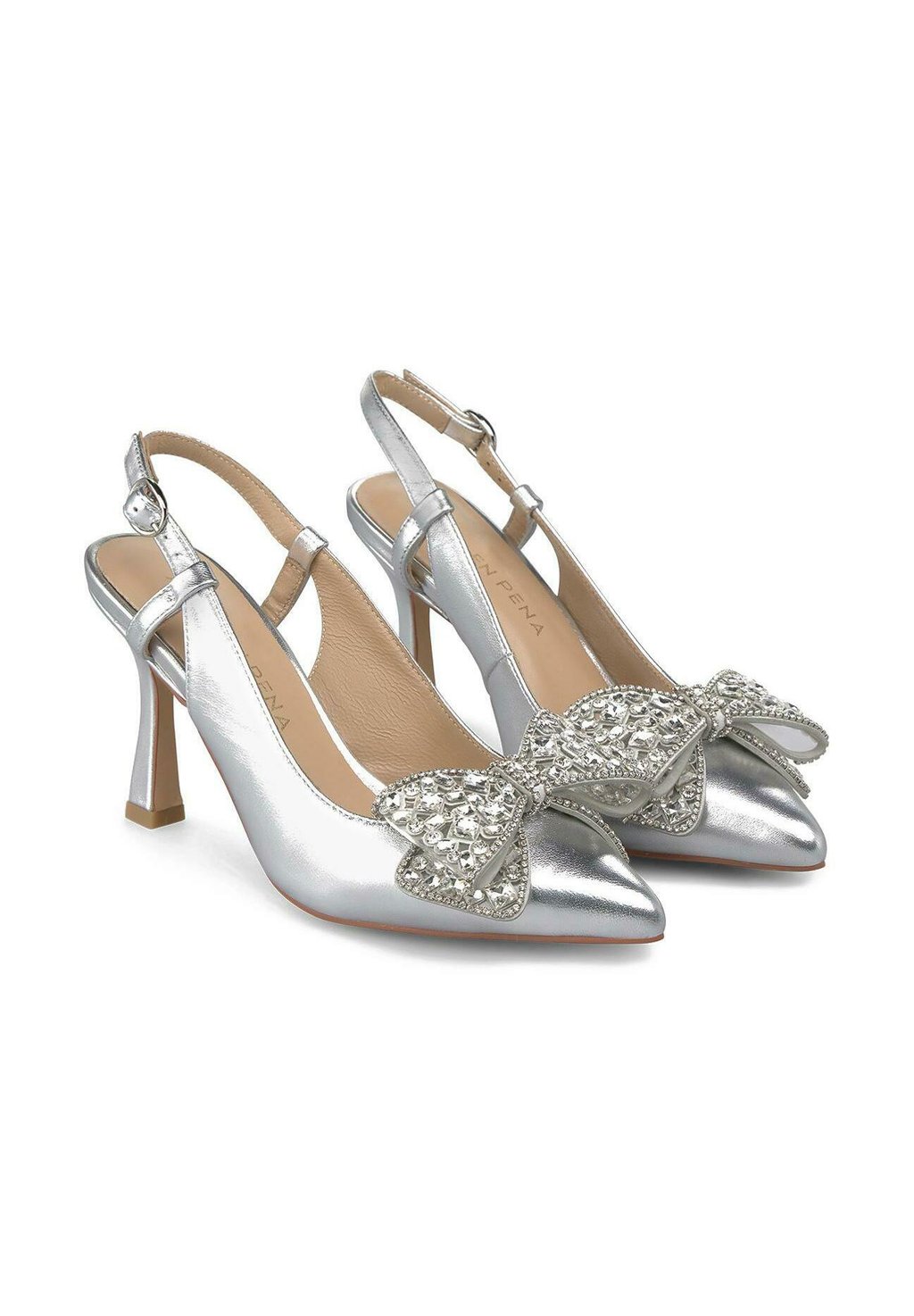 Классические туфли на каблуке DE AGUJA CON PUNTERA AFILADA Y CIERRE CON HEBILLA - High heels Alma en Pena, серебряный — фото 3
