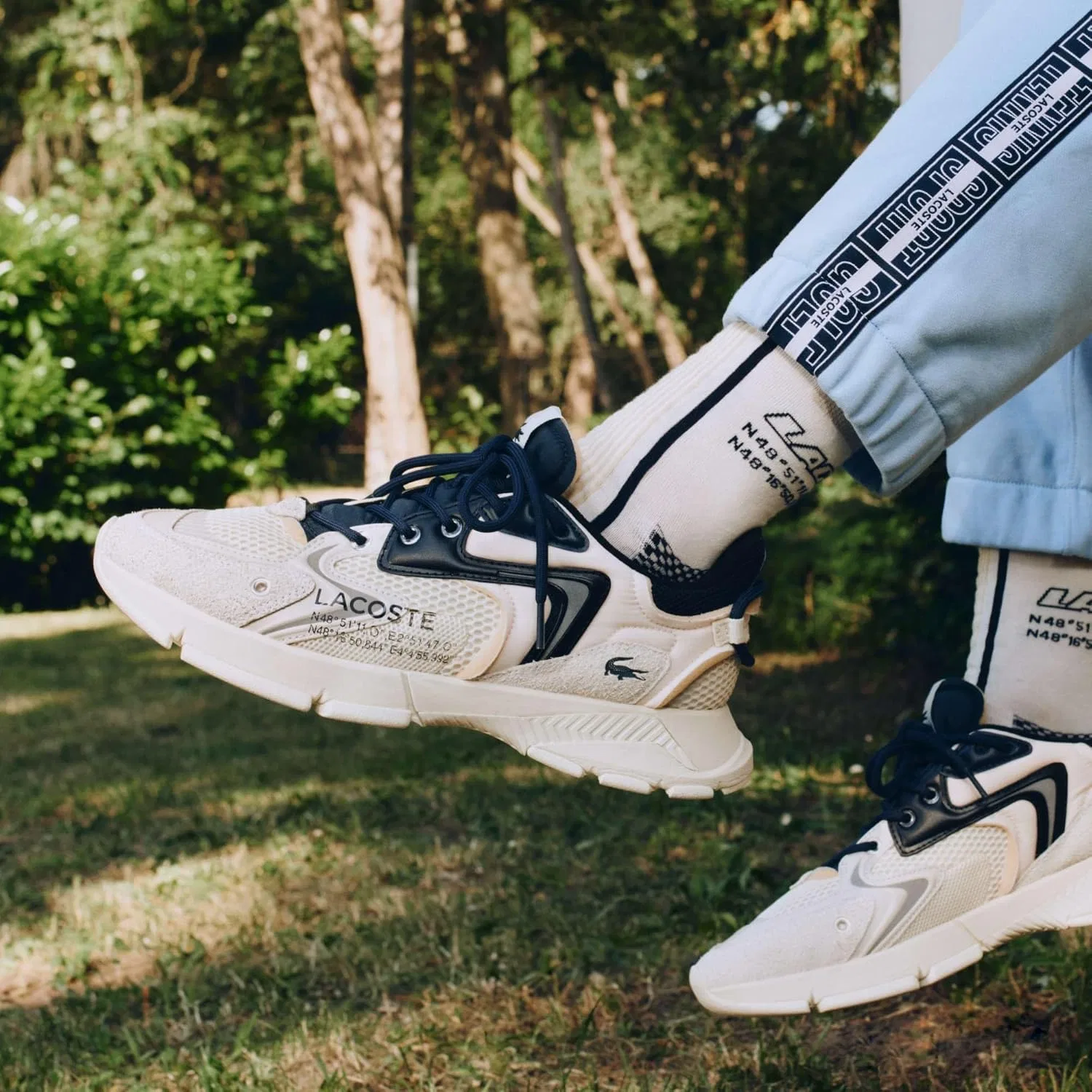 Мужские низкие кроссовки Lacoste L003 Neo 123 1 SMA, Мужская низкая обувь, Off-White — фото 3