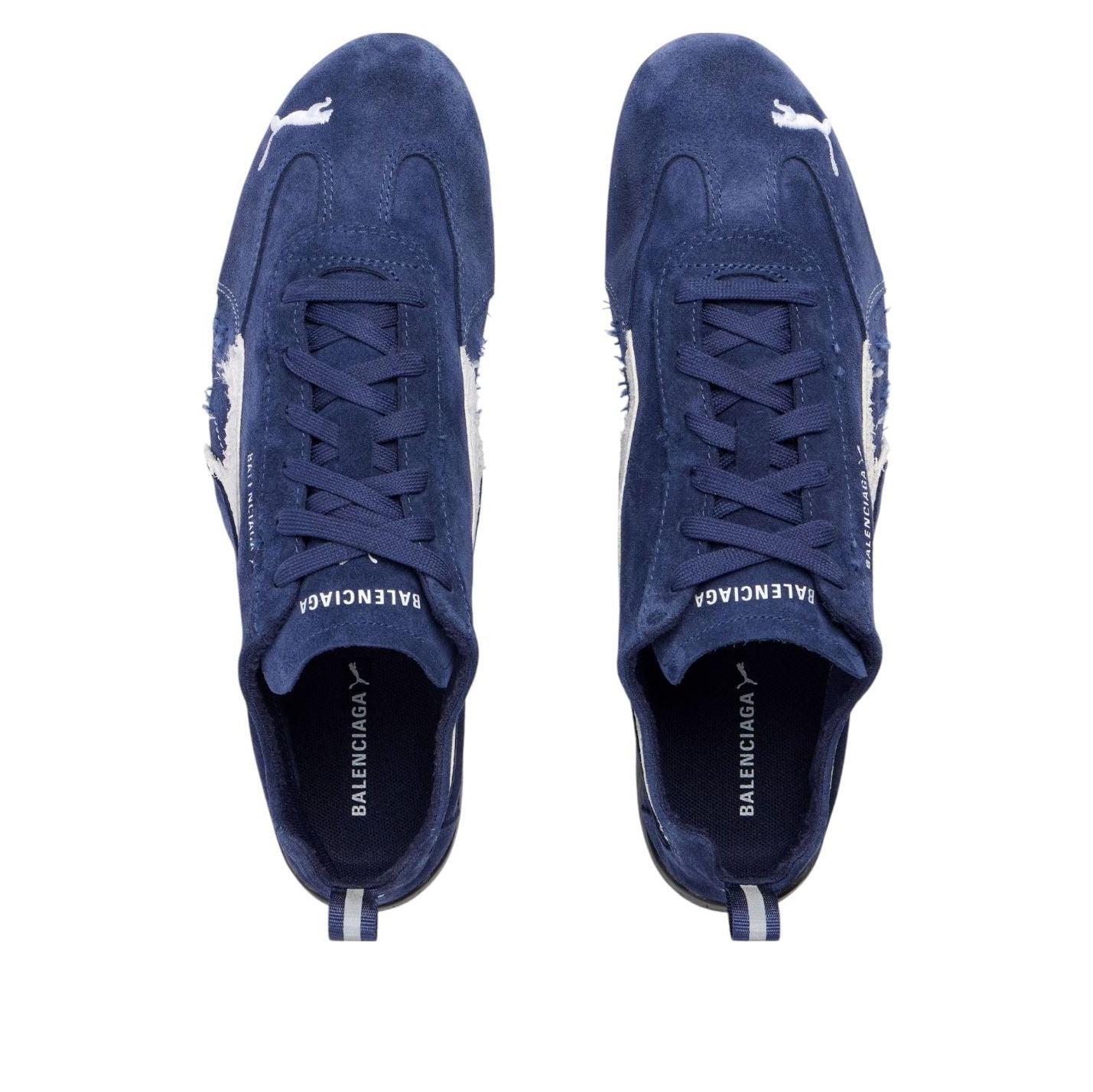 Кроссовки Balenciaga x Puma Speedcat Suede 'Distressed Navy White' — фото 4
