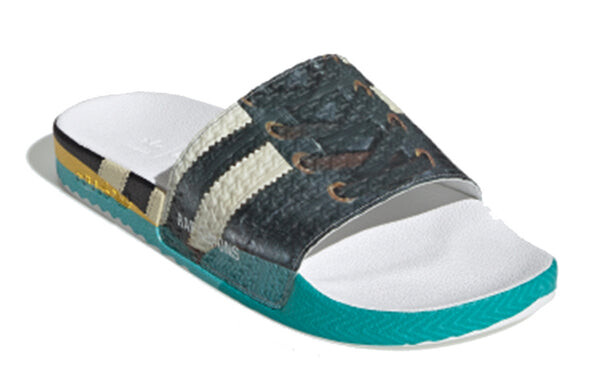 Тапочки x raf simons samba adilette slides 'trompe l'oeil' Adidas, черный — фото 3