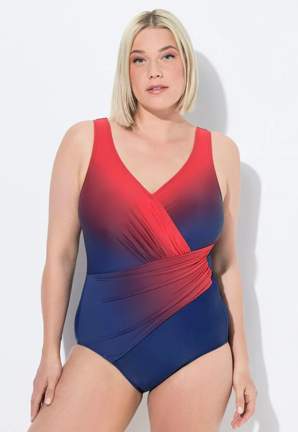 

Купальник с градиентным эффектом обертывания Ulla Popken, Dark Indigo, Фиолетовый, Купальник с градиентным эффектом обертывания Ulla Popken, Dark Indigo