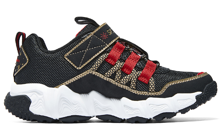 Низкие детские беговые кроссовки Black Red Skechers — фото 2