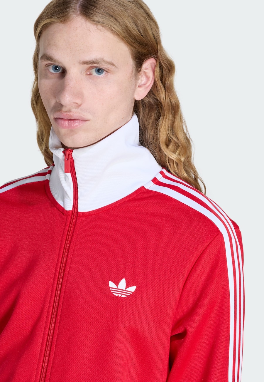 Толстовка с капюшоном на молнии ADIDAS ORIGINALS Classic, красный — фото 4