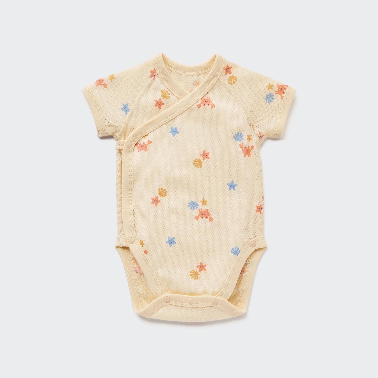 

Боди UNIQLO Joy of Print из хлопковой сетки с короткими рукавами, светло-оранжевый