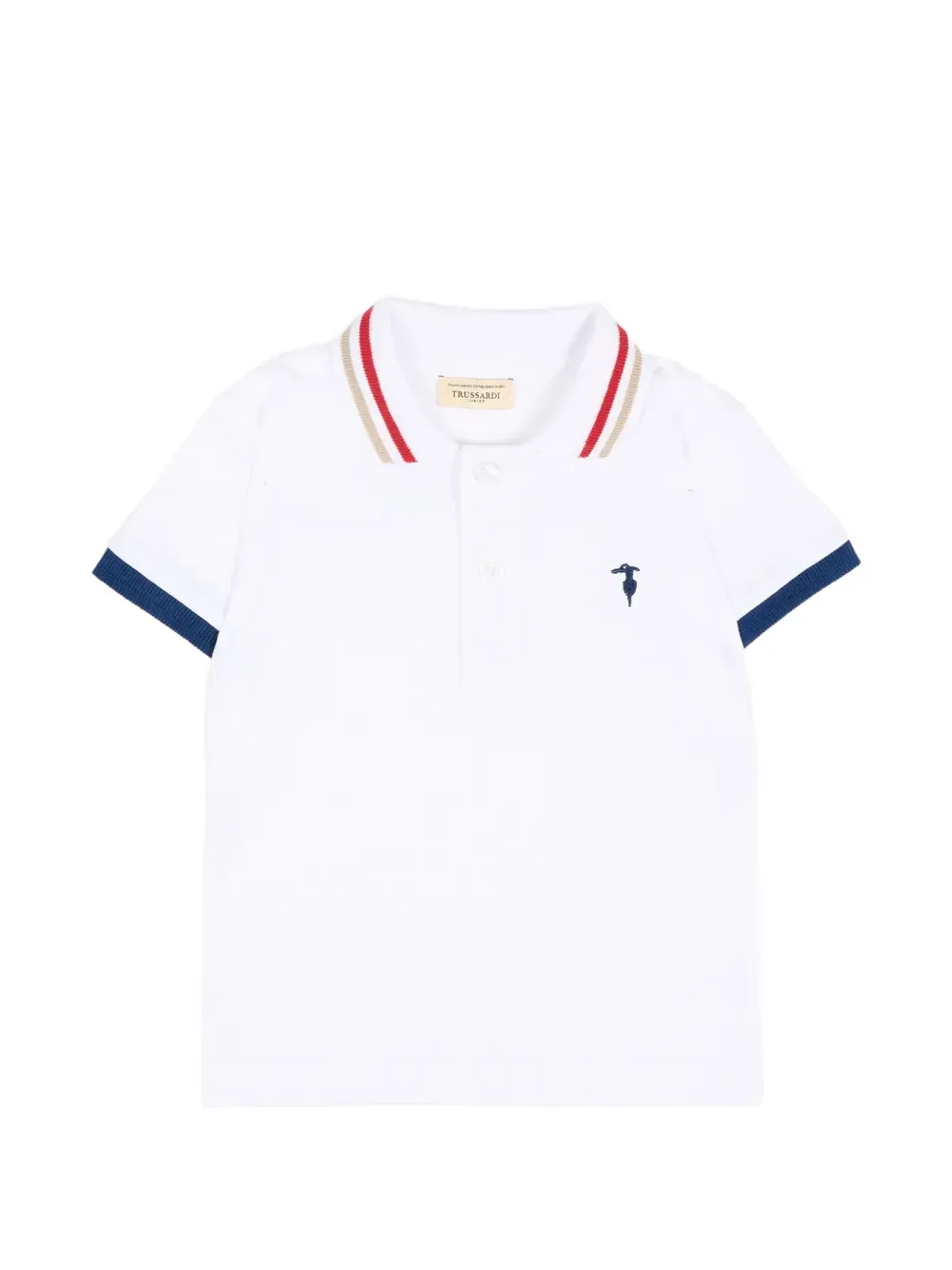 Поло-рубашка в полоску с воротником Trussardi Junior, белый
