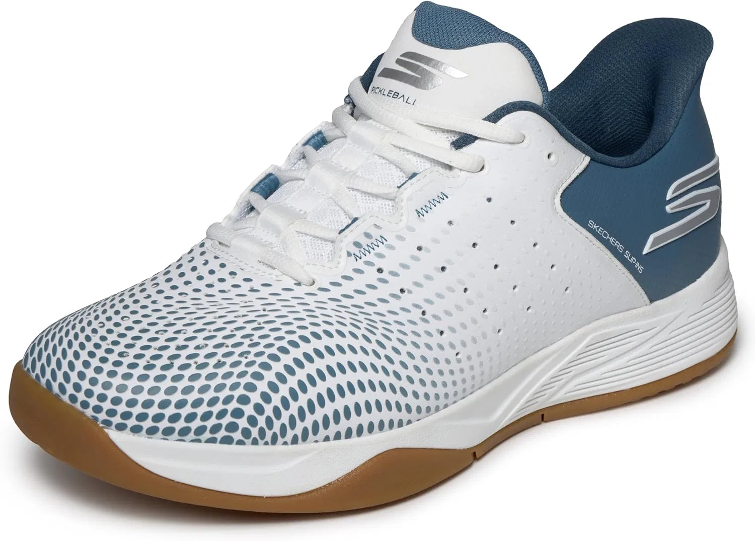 Кроссовки для пиклбола Skechers Viper Court Reload Hands Free Slip-ins, белые/голубые
