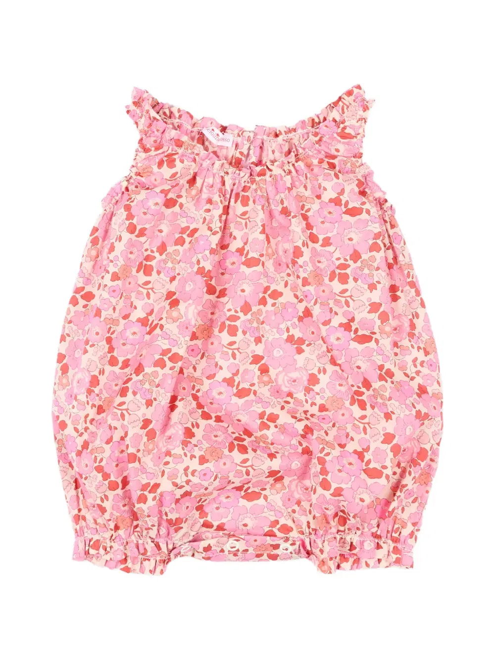 Короткие шорты с оборками и цветочным принтом Pesciolino Rosso Kids, нейтральный