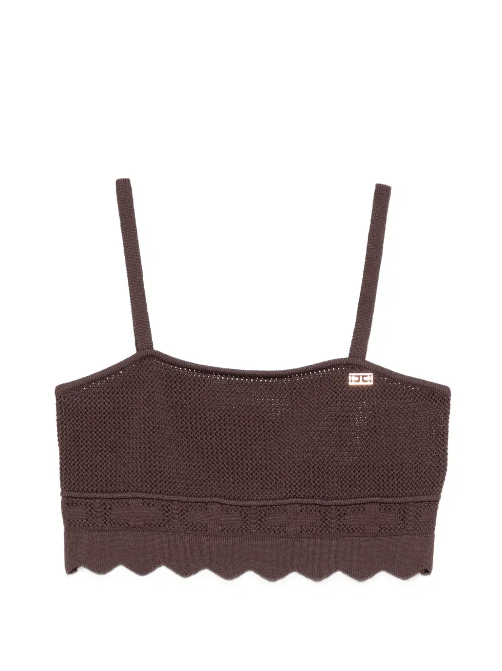 Топ с логотипом Elisabetta Franchi La Mia Bambina, коричневый